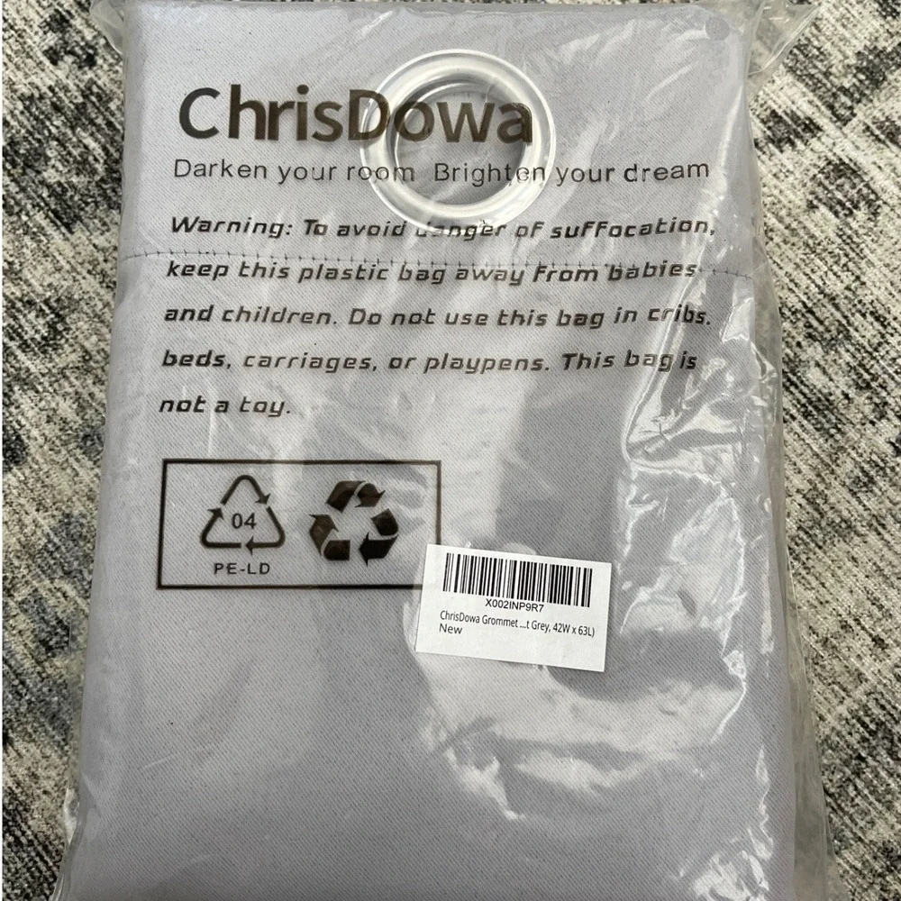 Chris Dowa Blackout Grommet Curtains Light Grey 42W‎ x 63L set of 2